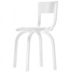 404 Chaise design en bois, Thonet teinté blanc