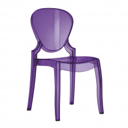Lot de 4 chaises design Queen 650, Pedrali violet