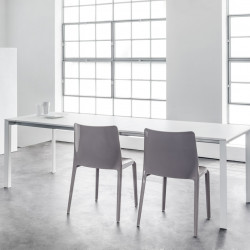 More, table à rallonges, Pedrali blanc 180x85cm