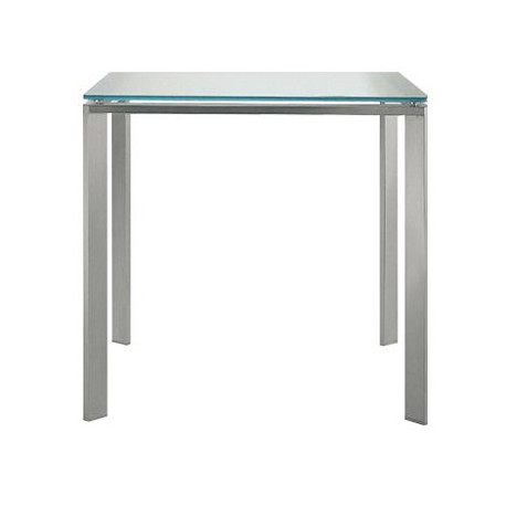 Logico table carrée, Pedrali, plateau en verre dépoli 90x90cm