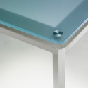 Logico table carrée, Pedrali, plateau en verre dépoli 90x90cm