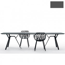 Table rectangulaire Radice Quadra, Fast gris métal Longueur 150 cm