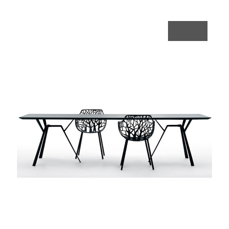 Table rectangulaire Radice Quadra, Fast gris métal Longueur 150 cm