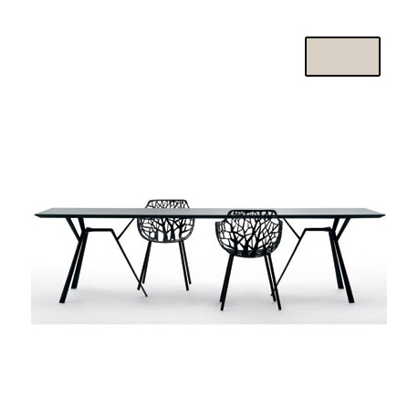 Table rectangulaire Radice Quadra, Fast or perlé Longueur 290 cm