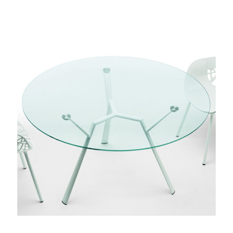 Table ronde Radice Quadra, Fast blanc diamètre 130 cm