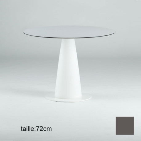 Table ronde Hoplà, Slide design gris D69xH72 cm