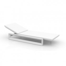 Chaise longue Frame blanc mat, avec coussin tissu Silvertex, Vondom