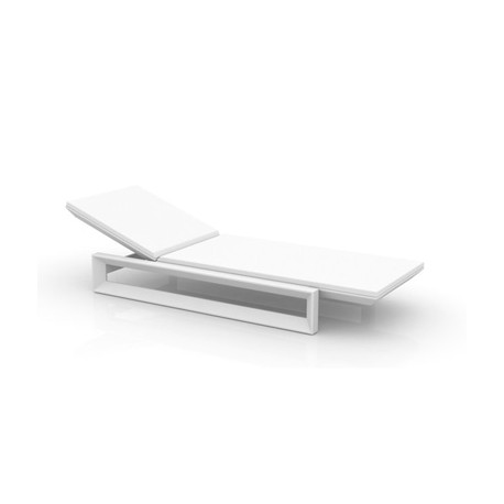 Chaise longue Frame blanc mat, avec coussin tissu Silvertex, Vondom