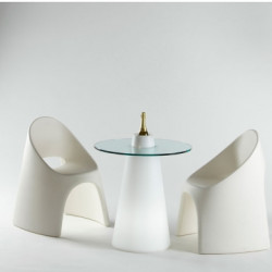 Table Peak 50, Slide Design blanc D70xH50 cm