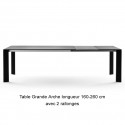 Table Grande Arche avec 1 rallonge, Fast blanc Longueur 160/210 cm