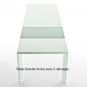 Table Grande Arche avec 2 rallonges, Fast blanc Longueur 220/320 cm