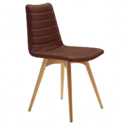 Chaise design Cover, Midj marron pieds bois