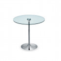 Table ronde Infinity, Midj plateau verre, pied chromé Diamètre 120 cm