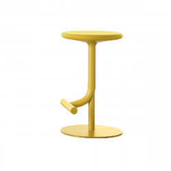 Tabouret haut design Tibu, assise tissu, Magis jaune citron, hauteur d\'assise réglable de 60 à 77 cm