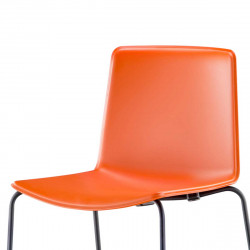 Lot de 4 chaises Tweet 897, Pedrali orange Pieds chromés