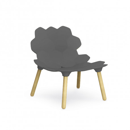 Chaise lounge design Tarta, Slide Design gris laqué mat