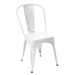 Lot de 2 chaises A Inox Brillant, Tolix blanc