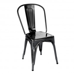 Set de 2 chaises A Inox Brillant, Tolix noir