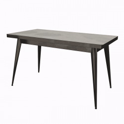 Table 55 Verni, Tolix gris lasure 130x70 cm