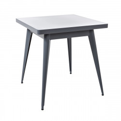 Table 55 Verni, Tolix gris lasure 70x70 cm