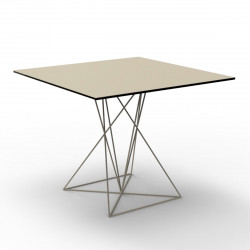 Table Faz inox, Vondom ecru 100x100xH72 cm