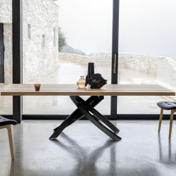 Table Sculptura en bois chene naturel 200x106 cm