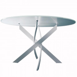 Table Elica ronde Extrawhite brillant Diamètre 120 cm