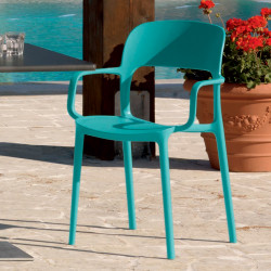 Chaise gipsy avec accoudoirs turquoise