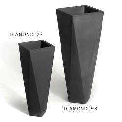 Pot Diamond 72, Plust noir perlé Mat