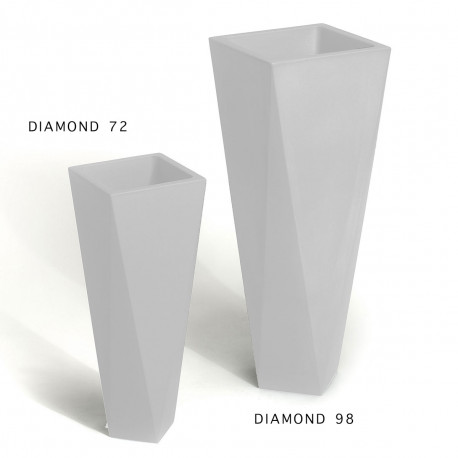 Pot Diamond 98, Plust blanc Mat