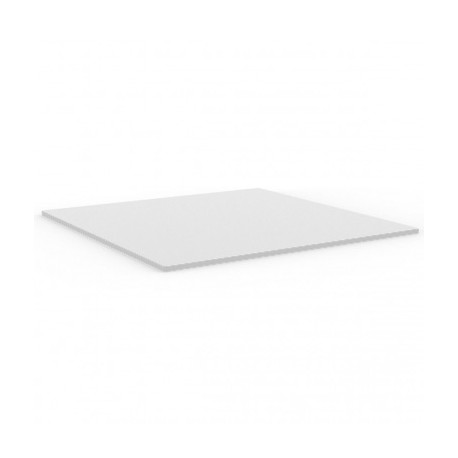Plateau de table carré HPL compact épaisseur 10 mm, Vondom , blanc, bordure blanche 69x69 cm