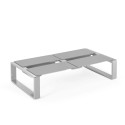 Kama Table modulable Quattro Aluminium Givré, Ego Paris Pierre givrée-Argent