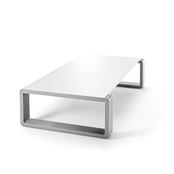 Kama Table Basse Aluminium Givré, Ego Paris Blanc Givré-Argent
