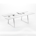 Table Extensible Extrados Medium Céramique Blanc et Aluminium 182/242x110 cm