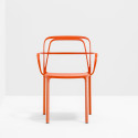 Lots de 2 Chaises aluminium avec accoudoirs Intrigo 3715, Pedrali, orange