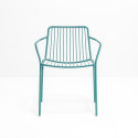 Lot de 2 chaises filaires avec accoudoirs, Nolita 3655, Pedrali, bleu azur