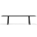 Arki, grande table 300x100 cm, plateau Fenix noir, piétement noir, Pedrali