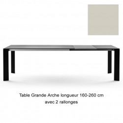 Table Grande Arche avec 2 rallonges, Fast gris poudré, Longueur 220/320 cm