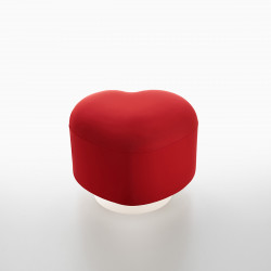 Pouf coeur lumineux Lempi, Slide Design rouge