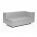 Canapé lounge Vela, Vondom blanc, tissu Silvertex gris argent