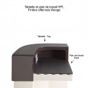 Plan de travail Cordiale Corner Desk, HPL effet bois wengé, pour module d'angle de bar Cordiale, Slide Design