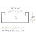 Jardinière rectangulaire 100 cm gris argent, Jardinera 100, Vondom, simple paroi, Longueur 100x40xH40 cm
