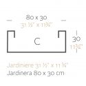 Jardinière design rectangulaire 80 cm taupe, Jardinera 80, Vondom, simple paroi, Longueur 80x30xH30 cm