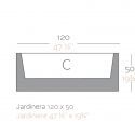 Jardinière lumineuse Leds RGBW, Jardinera 120, Vondom, double paroi, Longueur 120x50xH50 cm