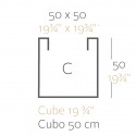 Pot Cube 50x50x50 cm, simple paroi, Vondom anthracite