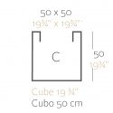Pot Cube 50x50x50 cm, simple paroi, Vondom noir