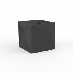 Pot Faz carré, design à facettes 40x40xH40 cm, Vondom gris anthracite