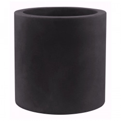 Très grand pot Cylindrique noir, simple paroi, Vondom, Diamètre 120 x Hauteur 100 cm