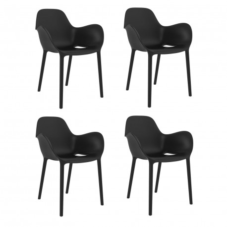 Set de 4 chaises Sabinas, Vondom noir