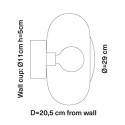 Applique plafonnier verre soufflé Horizon Transparent, diamètre 29 cm, Ebb & Flow, centre métal doré